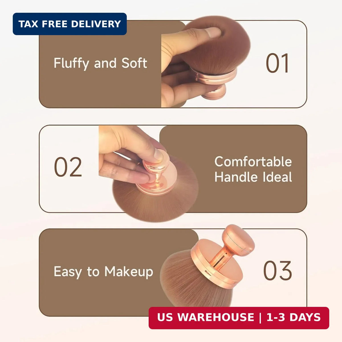 Extra Large Self Tanning Brush for Body and Face 3 Inch Wide Makeup Tool