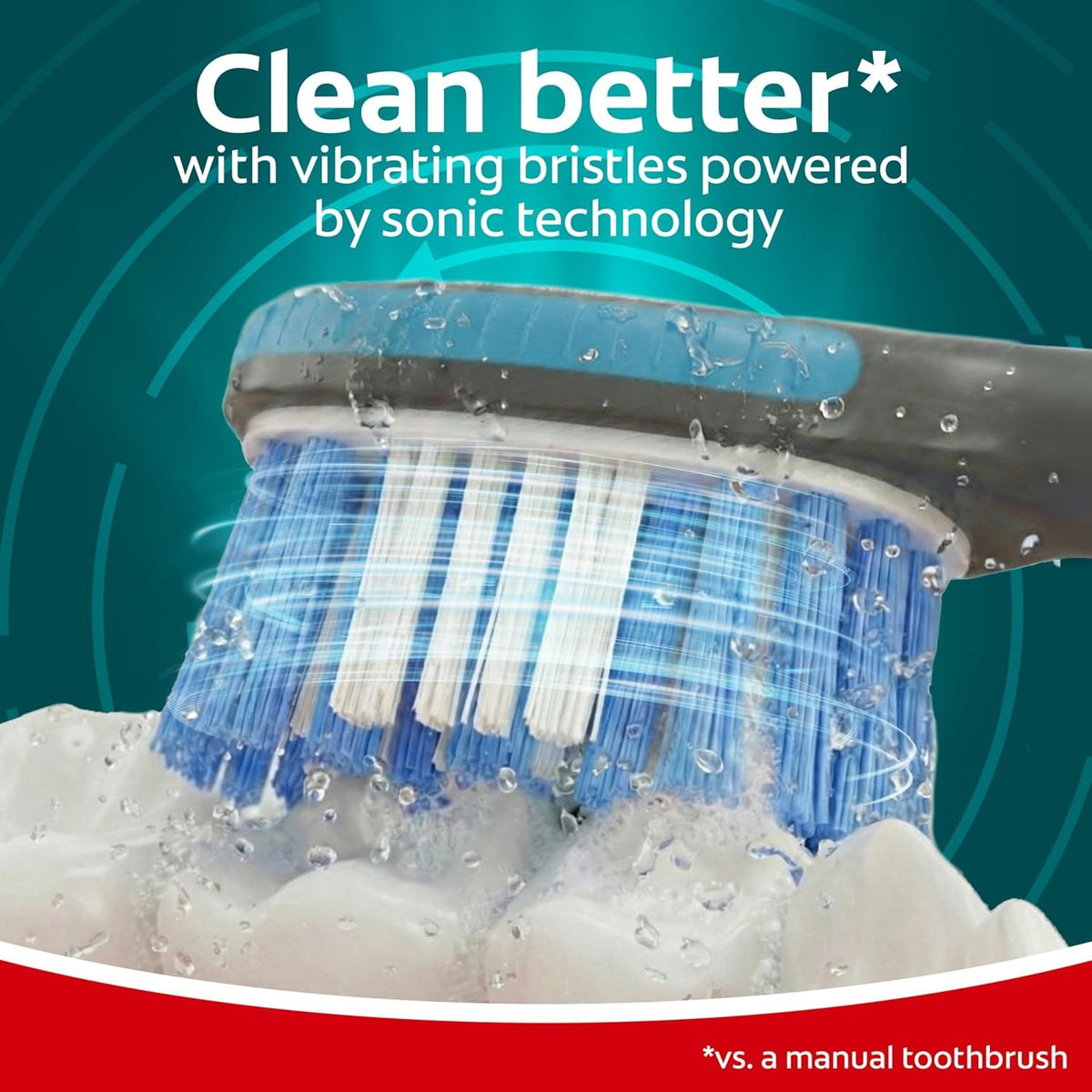 Electric Toothbrush 360 Vibrate Deep Clean Battery-Powered Medium Bristles