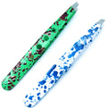 Eyebrow Tweezer Set - Stainless Steel Slant Tip Hair Removal Tools, 2 Pack