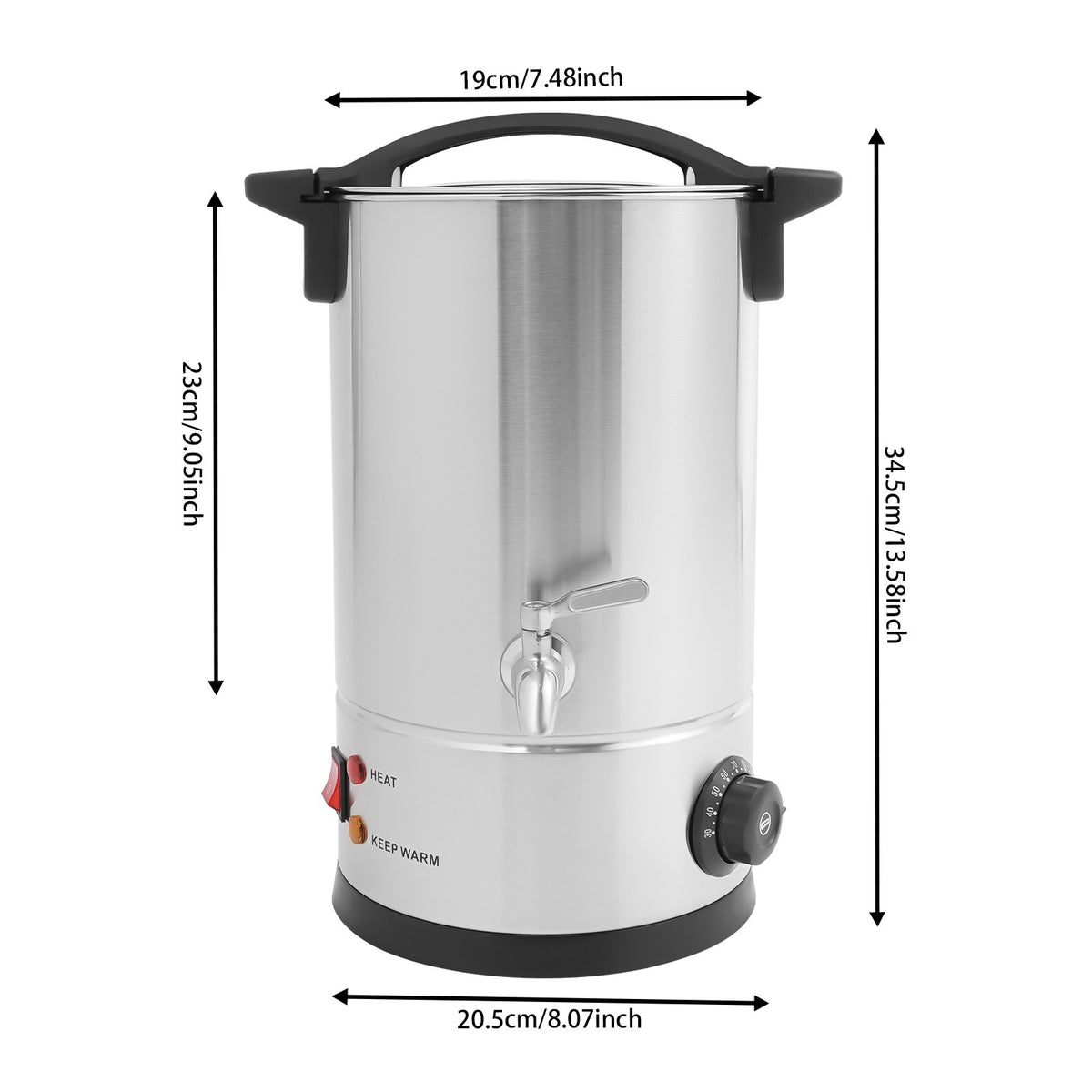 8L Electric Wax Melter Warmer 1200W Stainless Steel Candle Making Oven