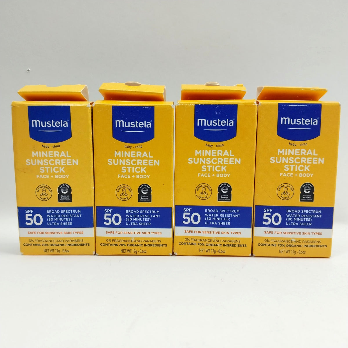 Baby & Kid SPF 50 Mineral Sunscreen Stick 4 Pack - Face & Body, 0.6 oz