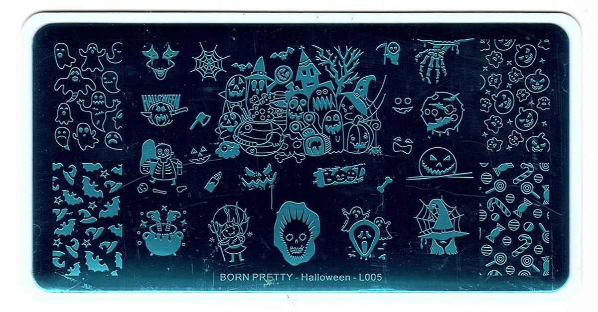 Halloween Nail Art Template Pumpkin Witch Candy Image Nail Stamping Plate
