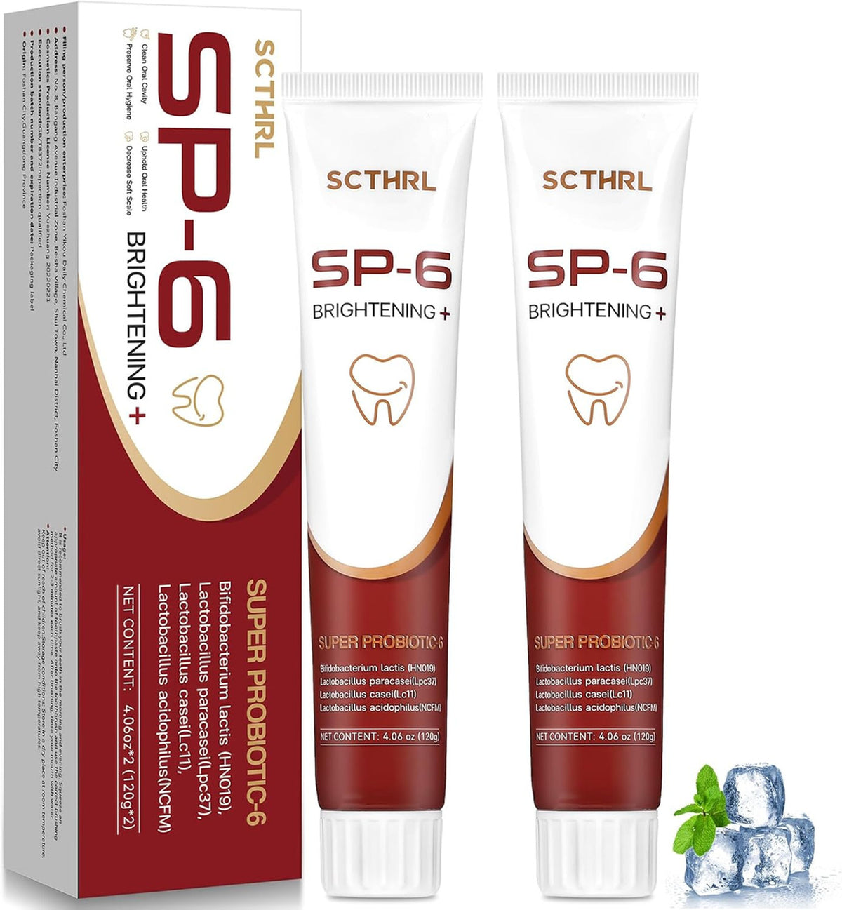 Probiotic Fluoride-Free Whitening Toothpaste for Sensitive Teeth - Ultra Brightening & Gum Care