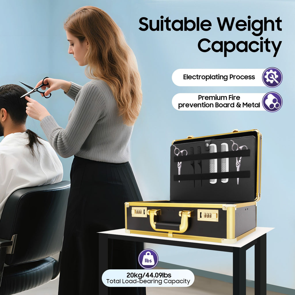 Hairdresser Tool Storage Case with Password Lock - Portable Barber Organizer