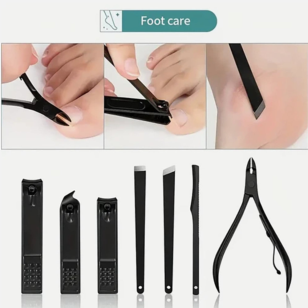 24-Piece Stainless Steel Nail Clipper Grooming Kit for Manicure Pedicure