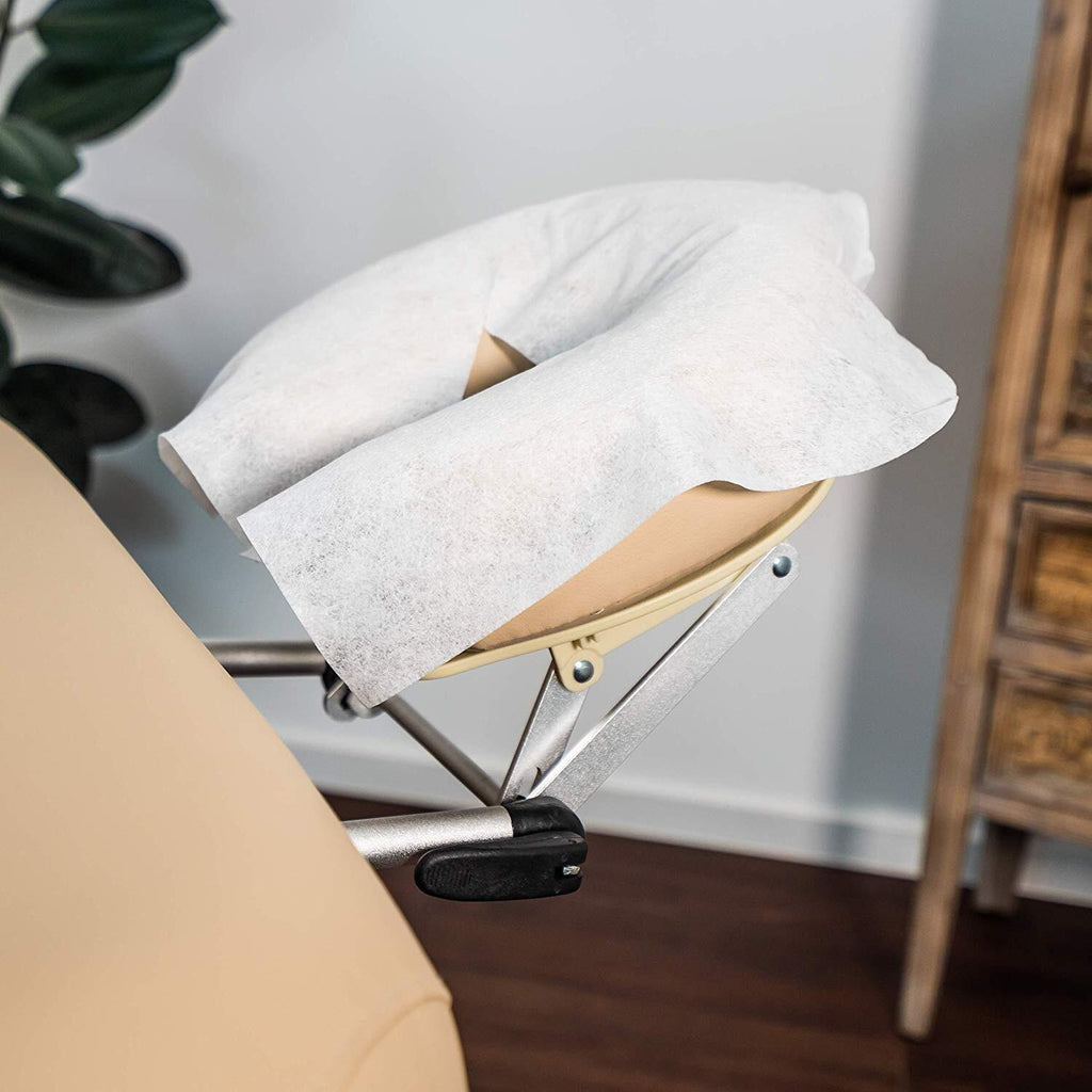 Disposable Massage Headrest Covers 16x12in - Hypoallergenic, Absorbent, Spa Face Cradle