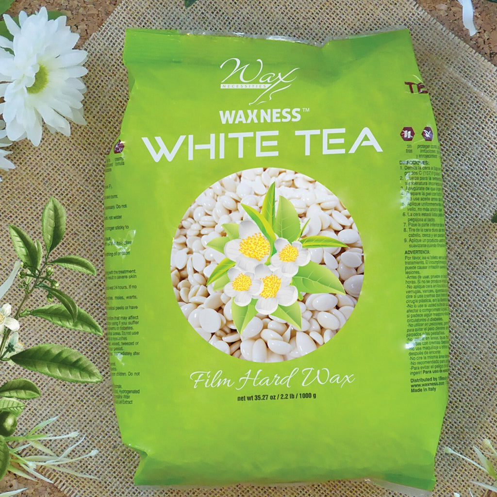 White Tea Hard Wax Beads for Hair Removal 2.2 lb - Made in Italy