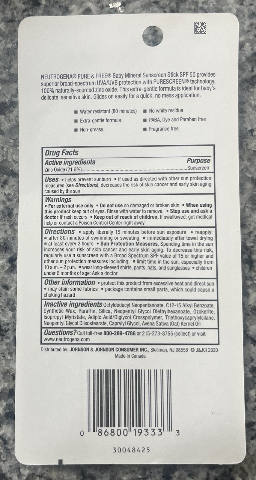 Baby Zinc Oxide Sunscreen Stick SPF 50 Broad Spectrum - Gentle & Safe