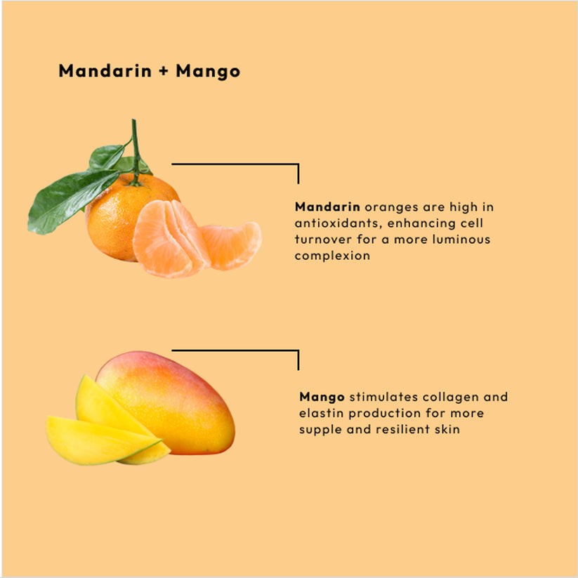 Mandarin and Mango Sugar Scrub - Vegan Body Exfoliant, 16 oz