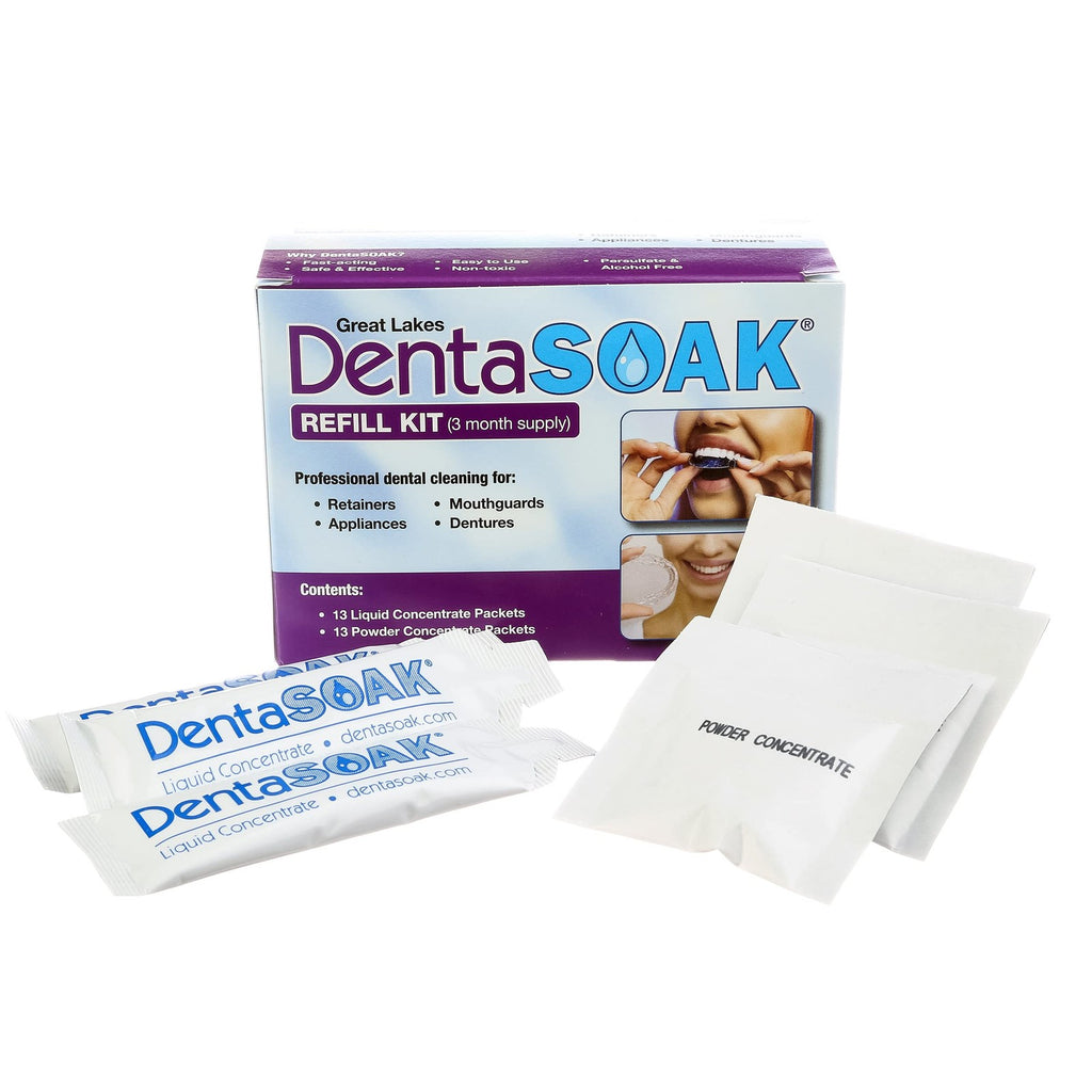 DentaSOAK Mouthguard Cleaner 3-Month Kit for Retainers Dentures Aligners