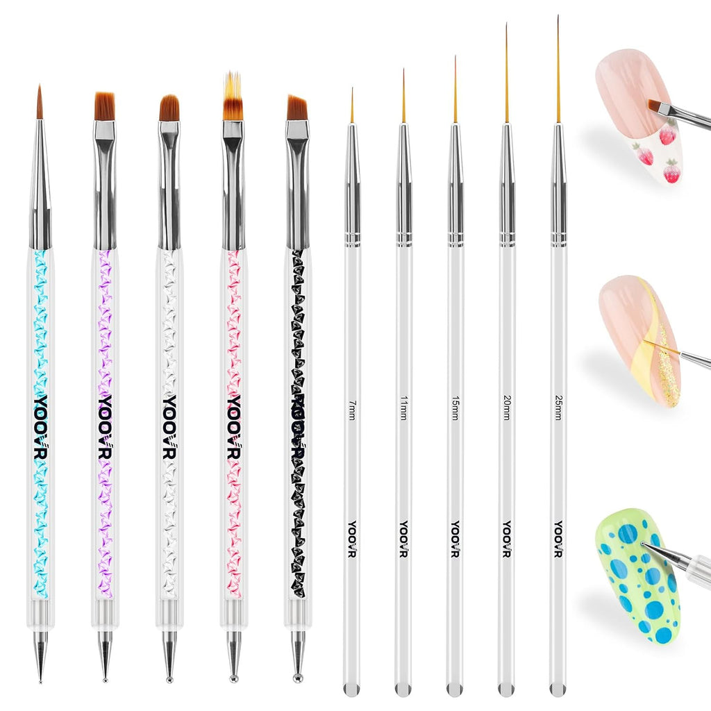 15-in-1 Nail Art Brush Set with Dotting Tools for Home & Salon