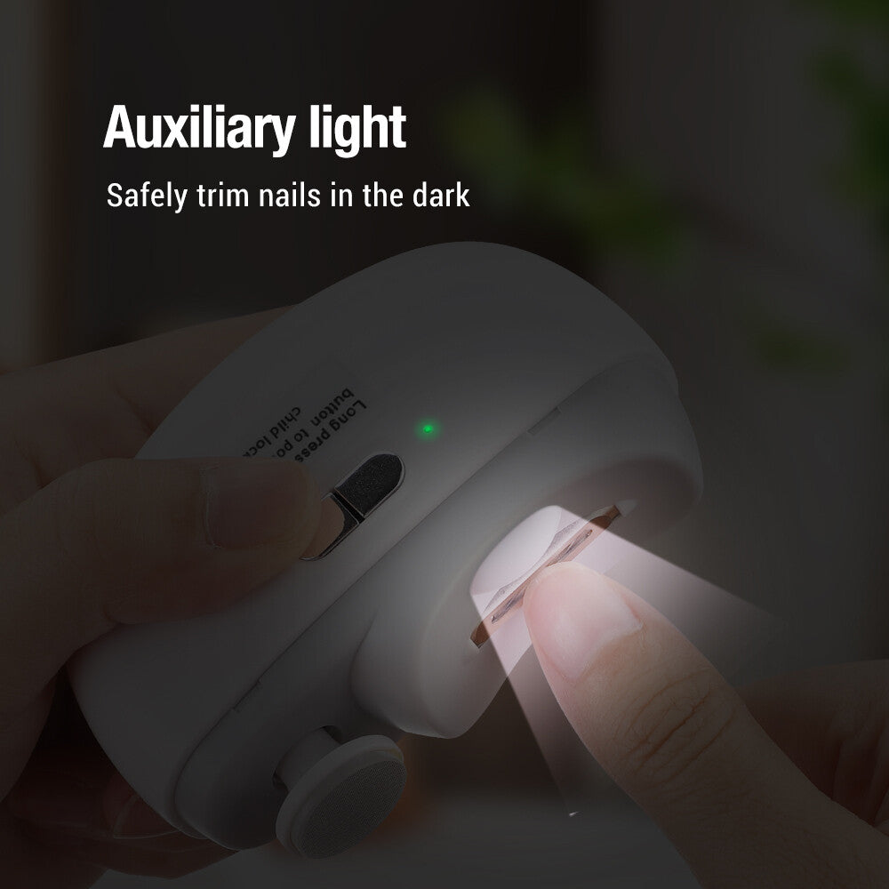 Electric Nail Clipper & Trimmer with LED Light - Portable Manicure Tool