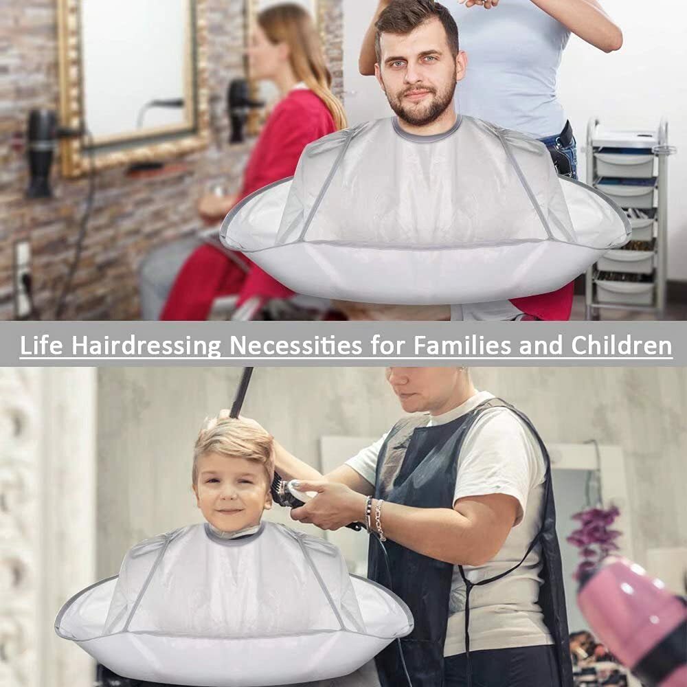 Adult Hair Cutting Cape with Umbrella Shape, Waterproof & Reusable