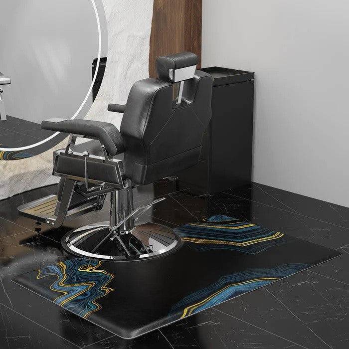 3x5 Salon Floor Mat with 24 Inch Round Cutout for Barber Chairs - Anti-Fatigue Support