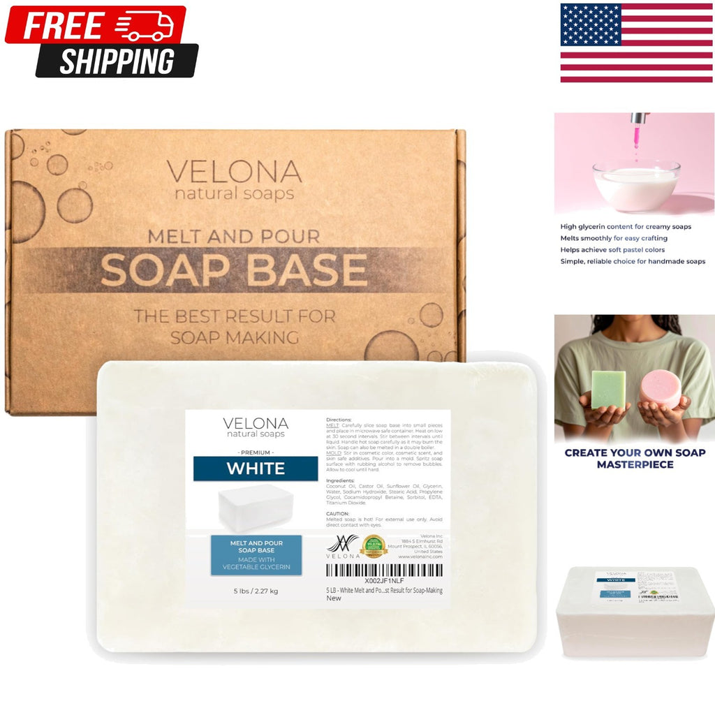 Shea Butter Melt and Pour Soap Base - 5 LB Natural, SLS/SLES Free