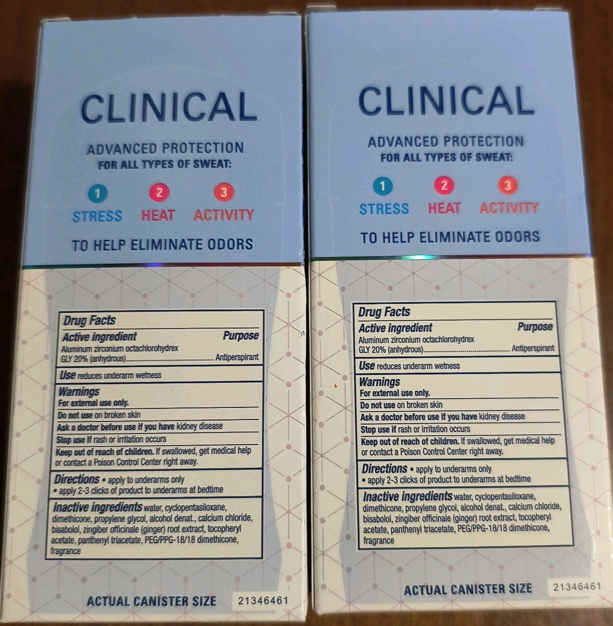 Secret Clinical 100HR Invisible Solid Antiperspirant Deodorant Stress Response - 2 Pack