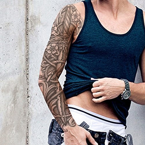 DaLin Extra Large Temporary Tattoo Sleeves – Full Arm & Half Arm for Men
