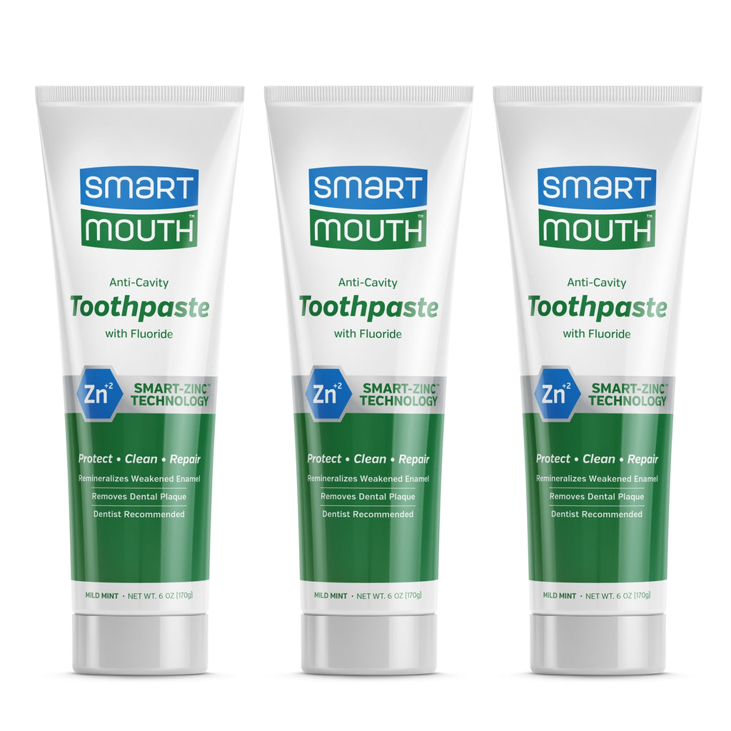 Zinc Ion Toothpaste for Cavity & Bad Breath Relief - Mild Mint 6 oz 3 Pack
