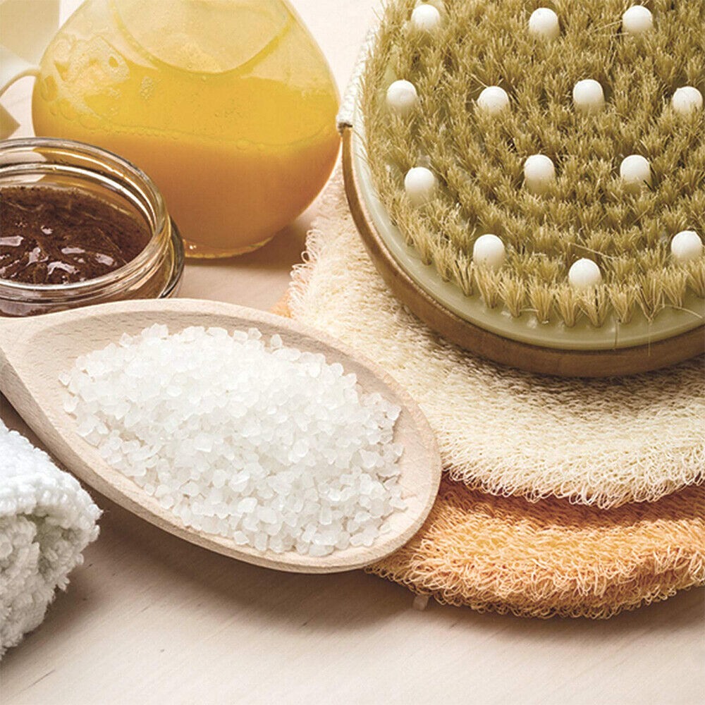 Natural Dry Body Brush for Cellulite & Lymphatic Drainage - Wooden Round Bristle