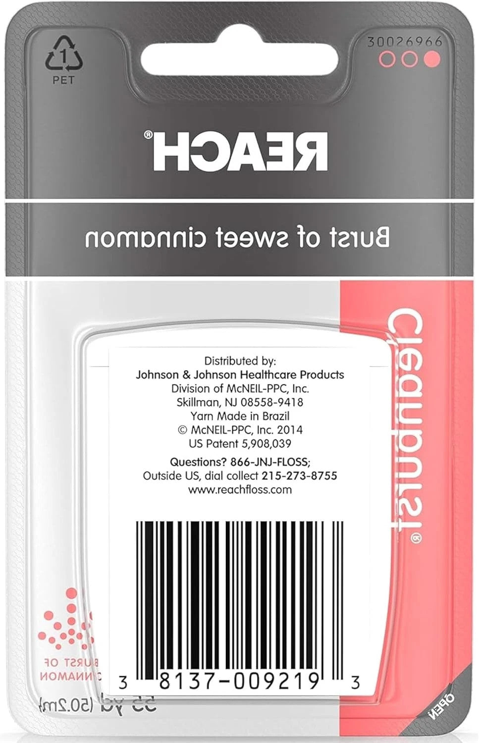 Dental Floss Waxed Cinnamon Flavor 55 Yards 6 Pack - Deep Clean & Fresh Breath