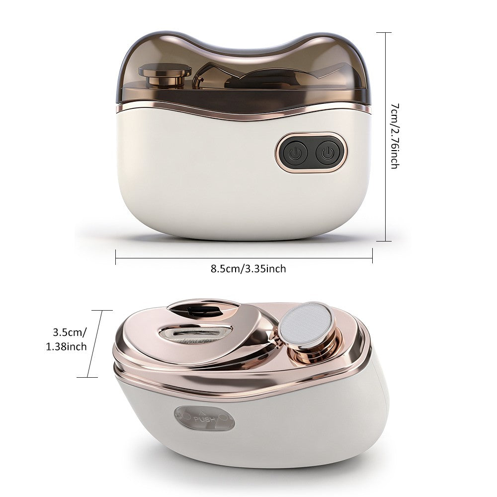 Electric Nail Clipper Polisher with Light - 2-in-1 Rechargeable Nail Trimmer for Kids Adults