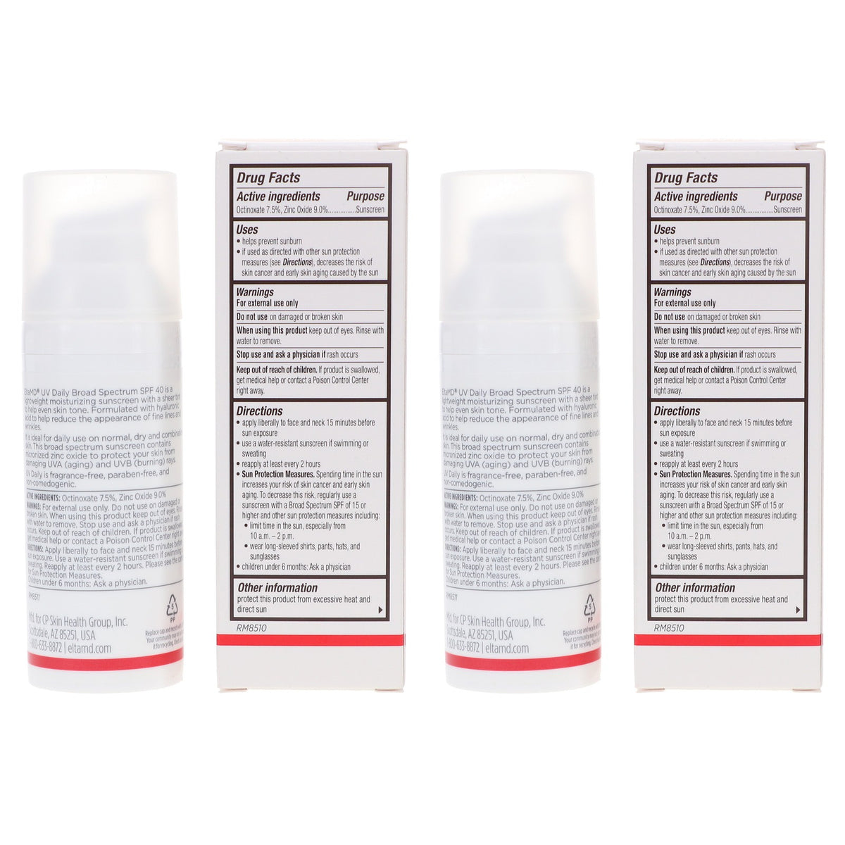 EltaMD UV Daily Broad Spectrum SPF 40 Tinted Face Sunscreen 1.7 oz - 2 Pack