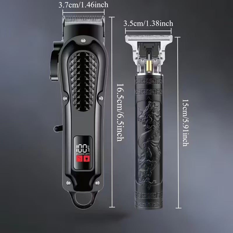 Professional Hair Clippers for Men with Adjustable Blade & LED Display