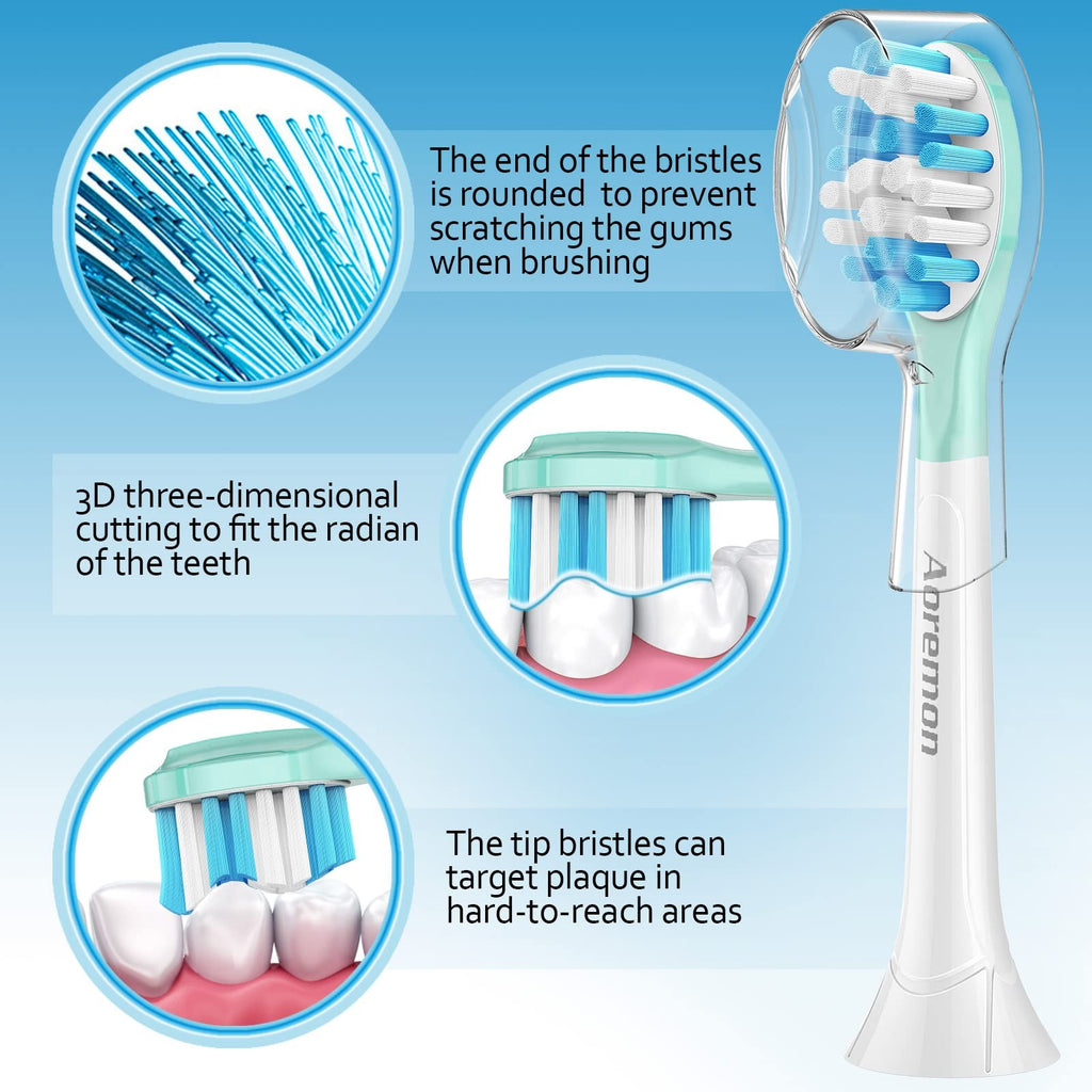 Replacement Toothbrush Heads for Philips Sonicare C3 6 Pack - Gentle Plaque Removal