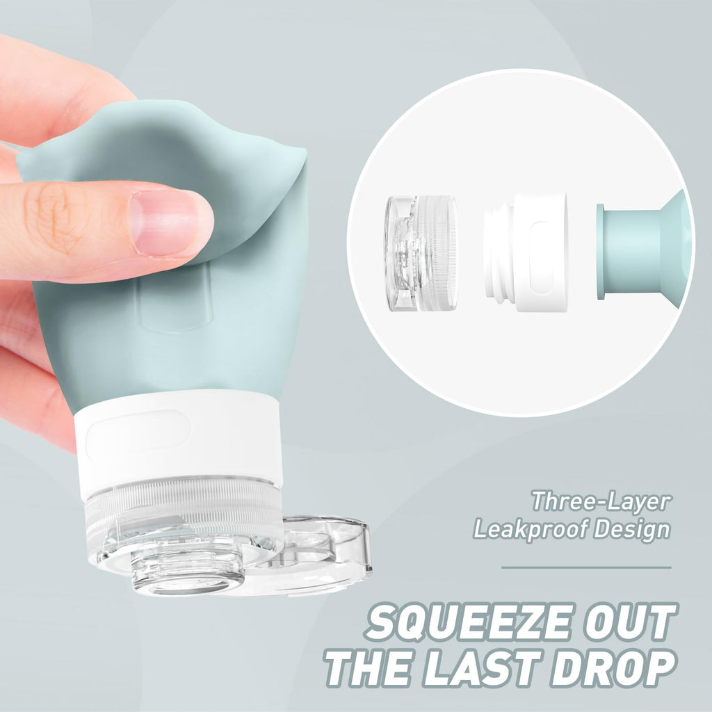 TSA Approved Travel Bottles Set - Leakproof 3oz Toiletry Containers for Carry-On