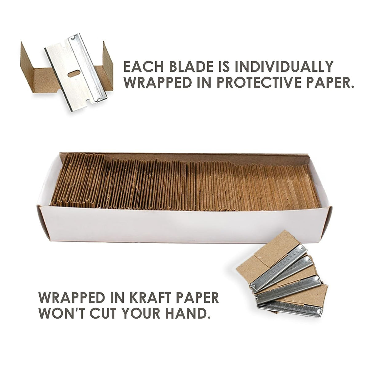 Single Edge Razor Blades 100 Pack - Industrial Stainless Steel Utility Blades
