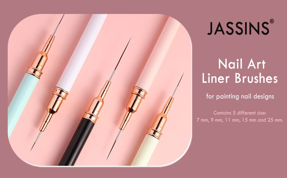 5-Pack Nail Art Liner Brushes Set for Fine Detail Painting