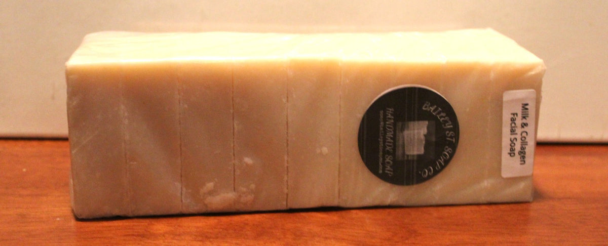 Handmade Milk and Collagen Cold Processed Bar Soap Loaf - 9 Precut Bars, Free Shipping