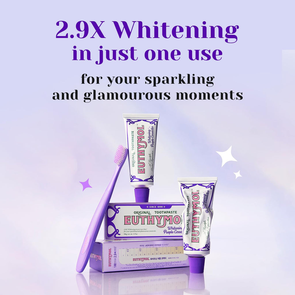 Purple Whitening Toothpaste for Yellow & Sensitive Teeth - 3.7 fl oz