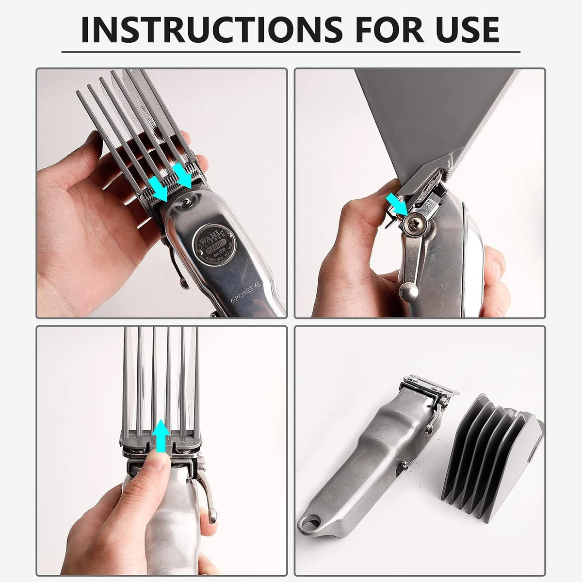 3 Inch Hair Clipper Guard Set for Wahl Clippers - Premium Long Cut Combs