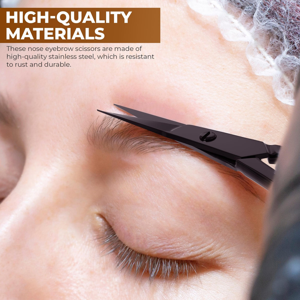Eyebrow Scissors - Professional Stainless Steel Small Shears Black