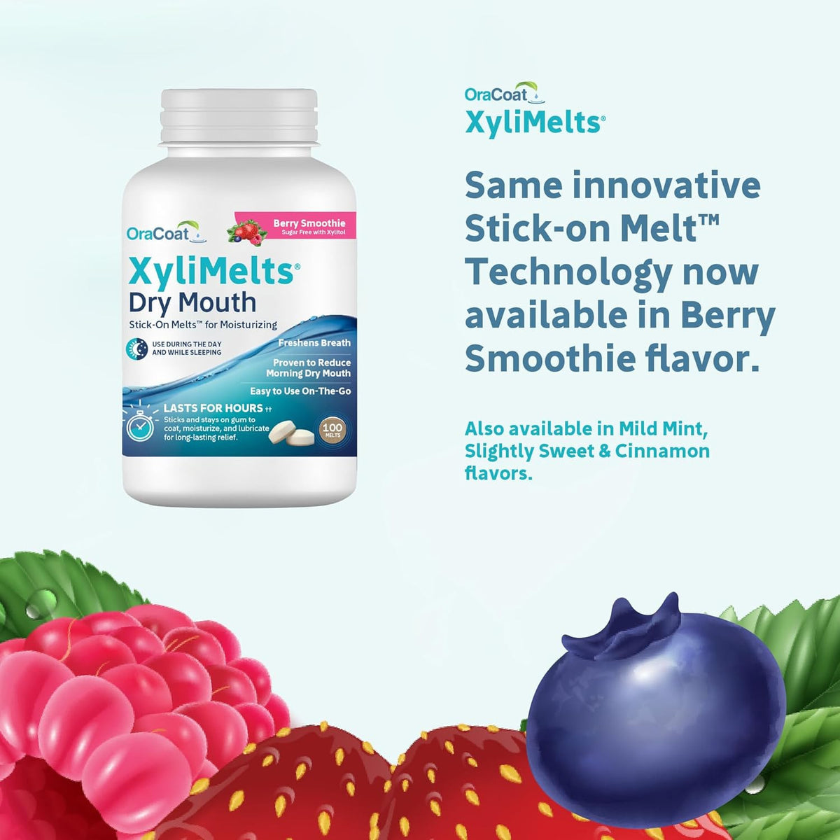 Dry Mouth Relief Discs - Sugar-Free Berry Flavor, 100 Count