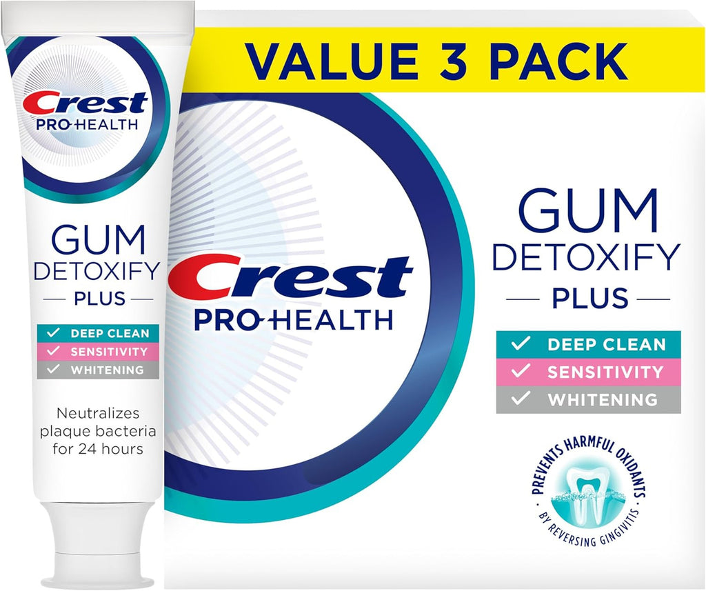 Crest Pro-Health Gum Detoxify Plus Toothpaste Pack of 3 - Deep Clean & Sensitive Care