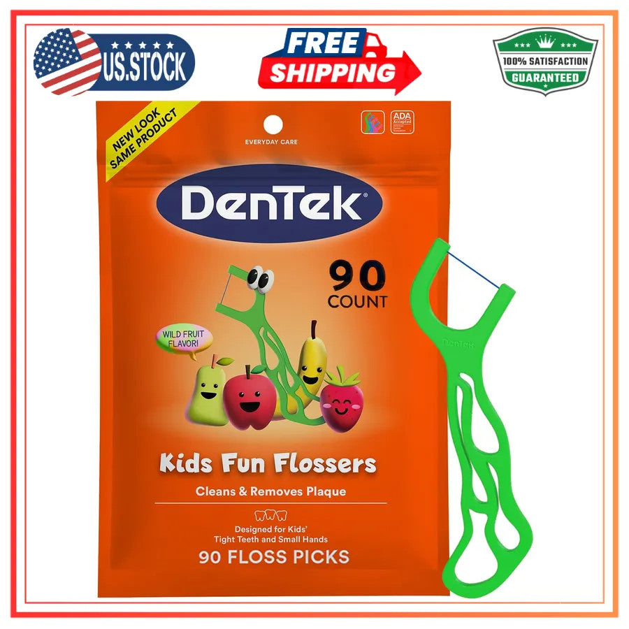 Kids Floss Picks Wild Fruit Flavor 90 Count - Kid-Friendly Oral Care