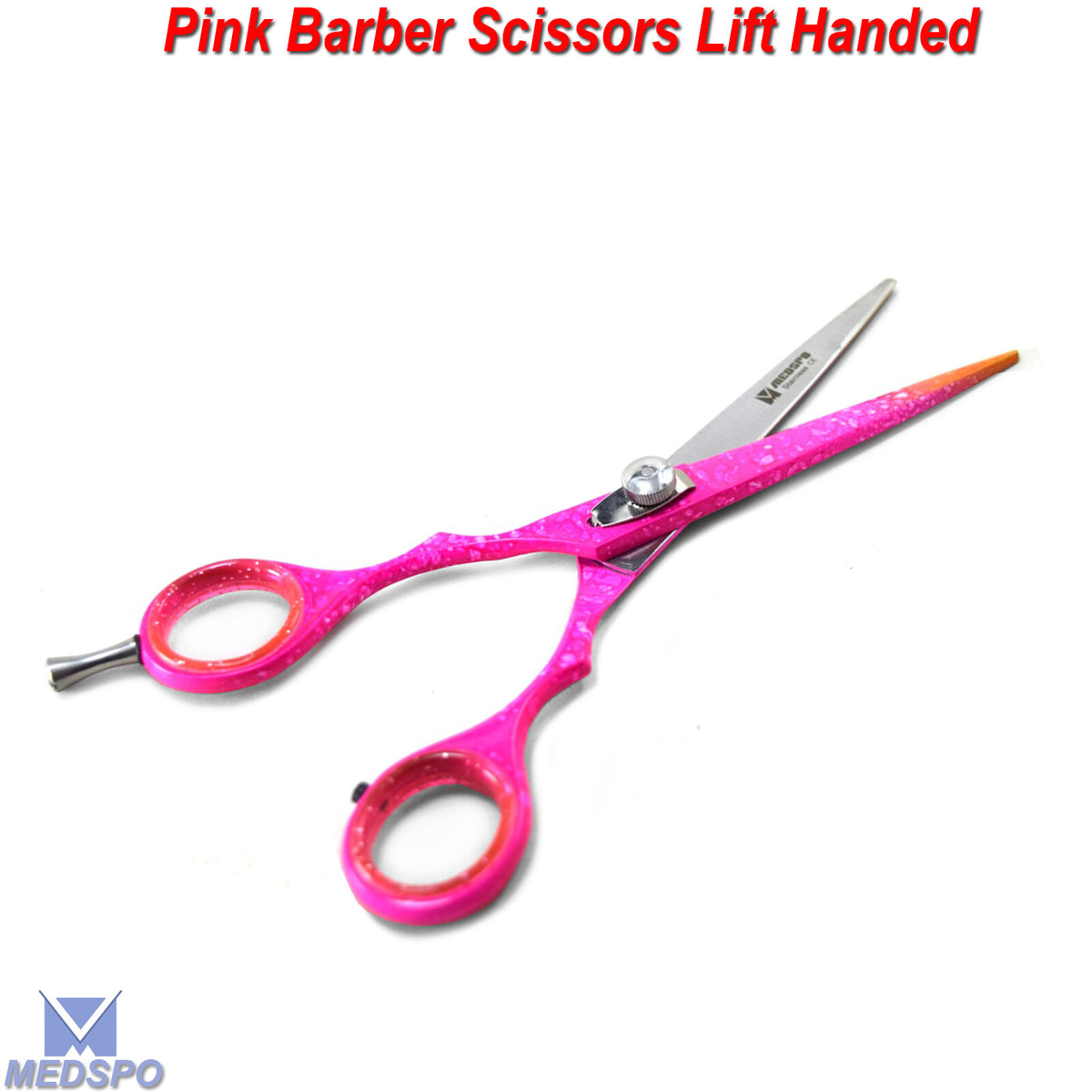 Pink Left-Handed Hair Cutting Scissors - 6.5 Inch Barber Shears