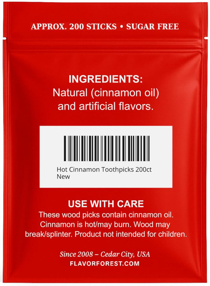 Hot Cinnamon Toothpicks 200 Count - Flavorful Natural Oral Care