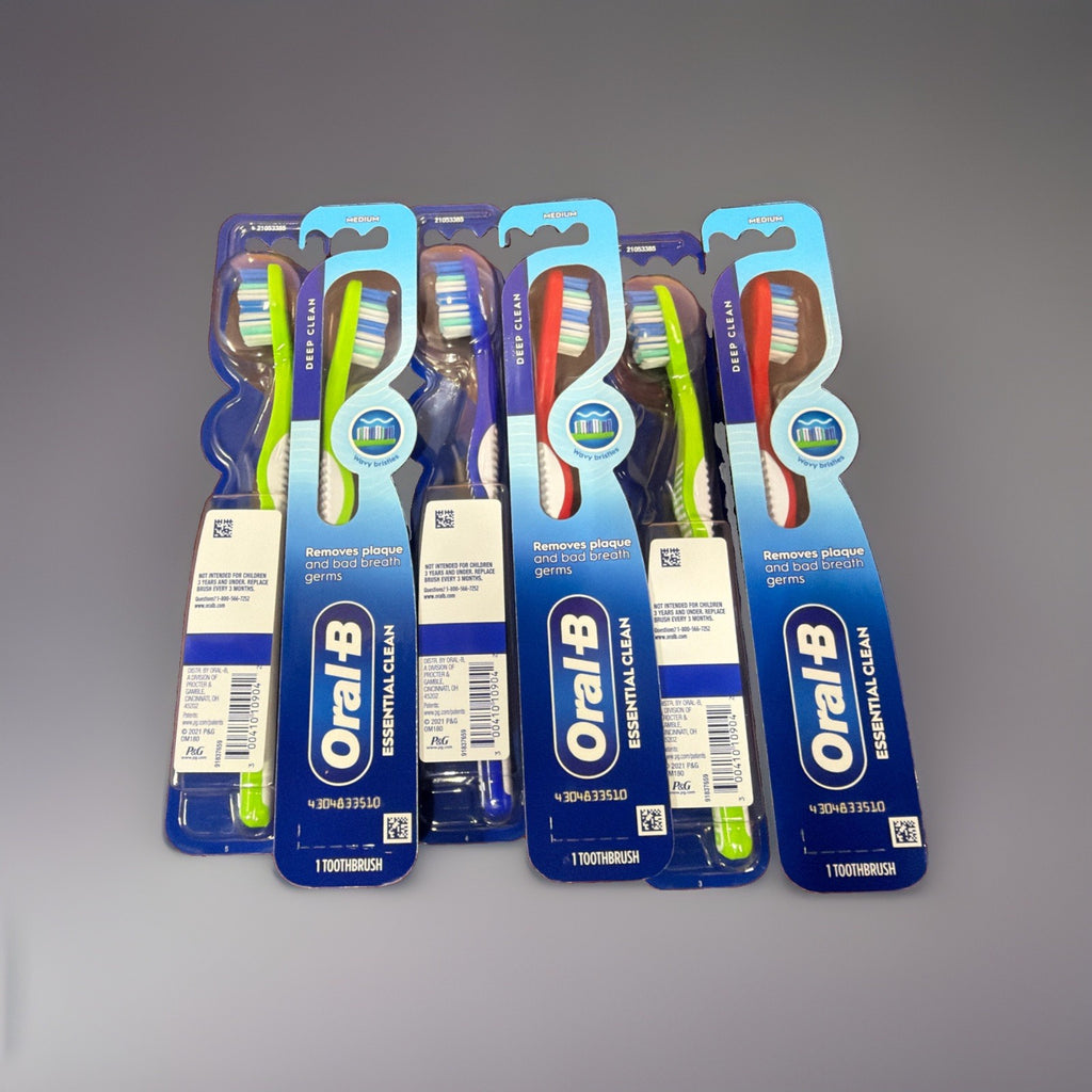 Oral-B Essential Clean Toothbrush Set - Medium Deep Clean, 6 Pack