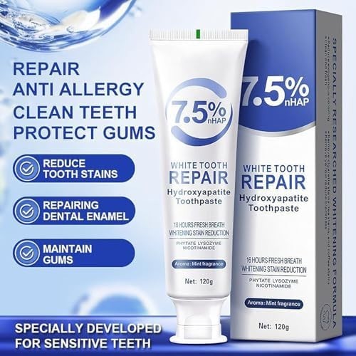 Nano-Hydroxyapatite Toothpaste Mint 7.5% Enamel Repair Fluoride-Free Sensitive