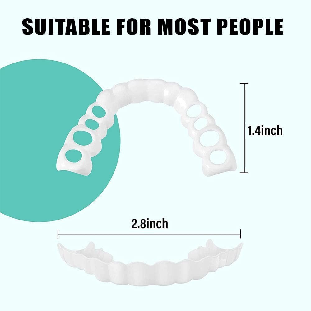 Dental Veneers & Denture Covers Set - Reusable Food-Grade Silicone, Cosmetic & Orthodontic Use