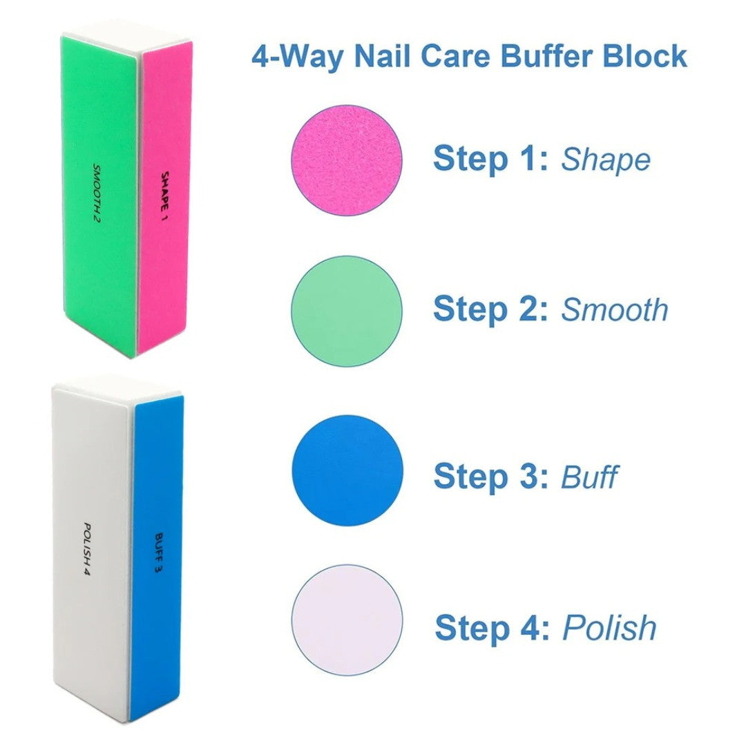 4 Pack Nail Buffer Blocks for Natural and Artificial Nails - Shine & Polish
