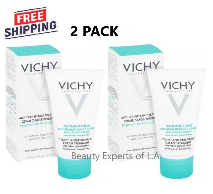 Vichy 7-Day Anti-Perspirant Deodorant Cream - 2 Pack, 30ml