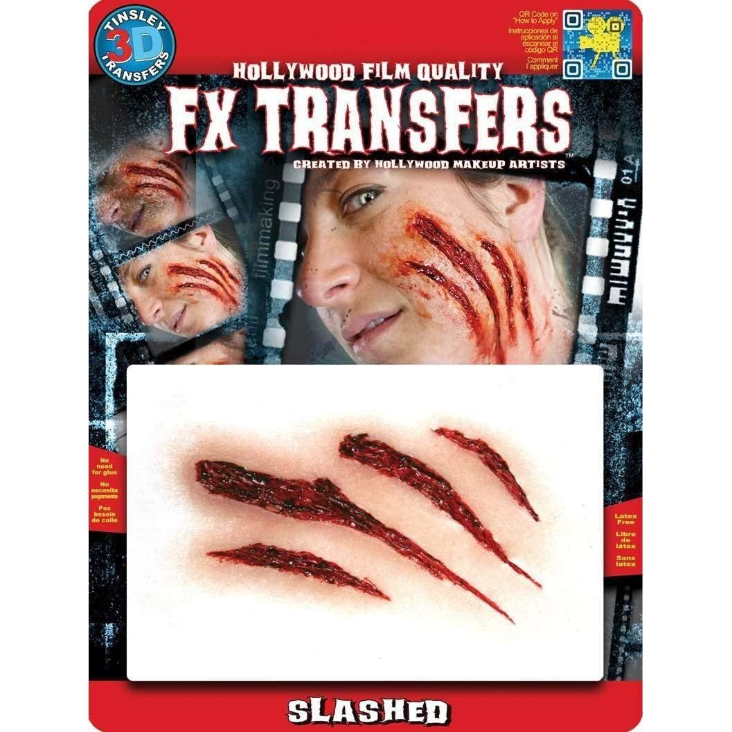Temporary Tattoo - Tinsley Transfers MD Slashed 3D FX Red