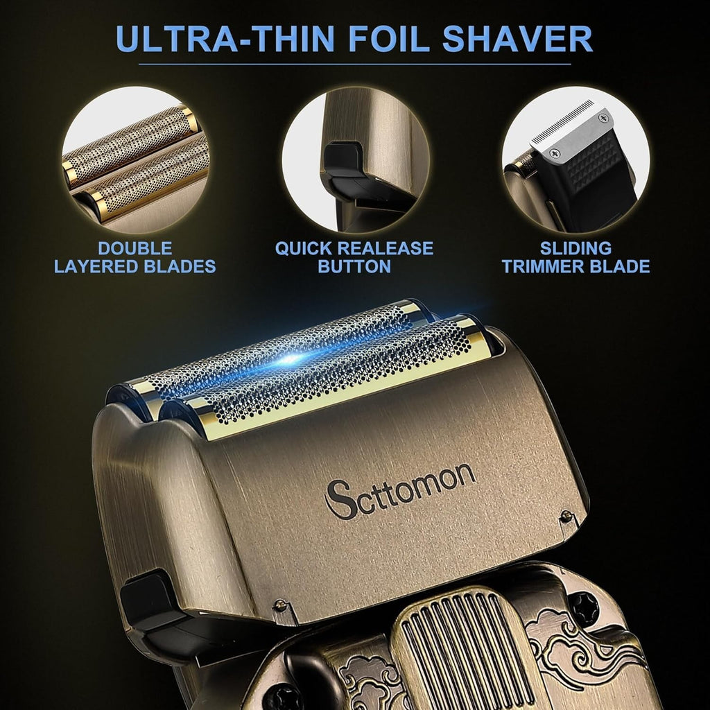 Professional Hair Clippers & Trimmer Kit for Salon & Home Use