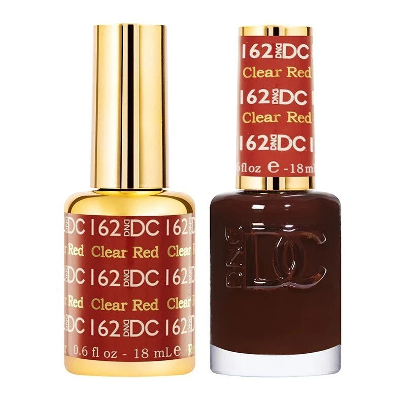 DND Gel Nail Polish Set - Clear and Red, 0.6oz Each, Long-Lasting USA Made