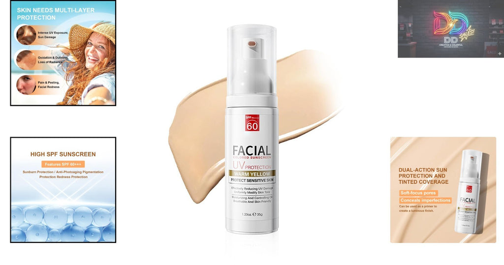 Tinted Sunscreen SPF 60 & Primer for All Skin Types - Hydrating & Pore-Blurring