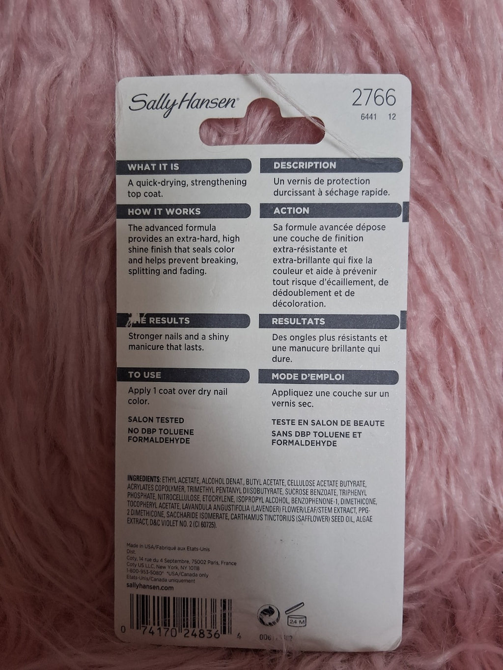 Sally Hansen Hard As Nails Strengthening Top Coat 13ml - Pack of 2